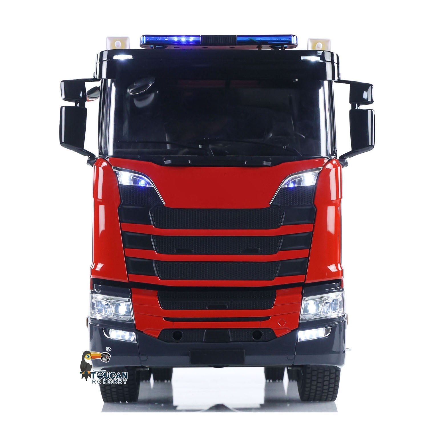 1/14 4x4 semi‑metal RC fire truck PS0015, I6S transmitter, built‑in sound and light effects
