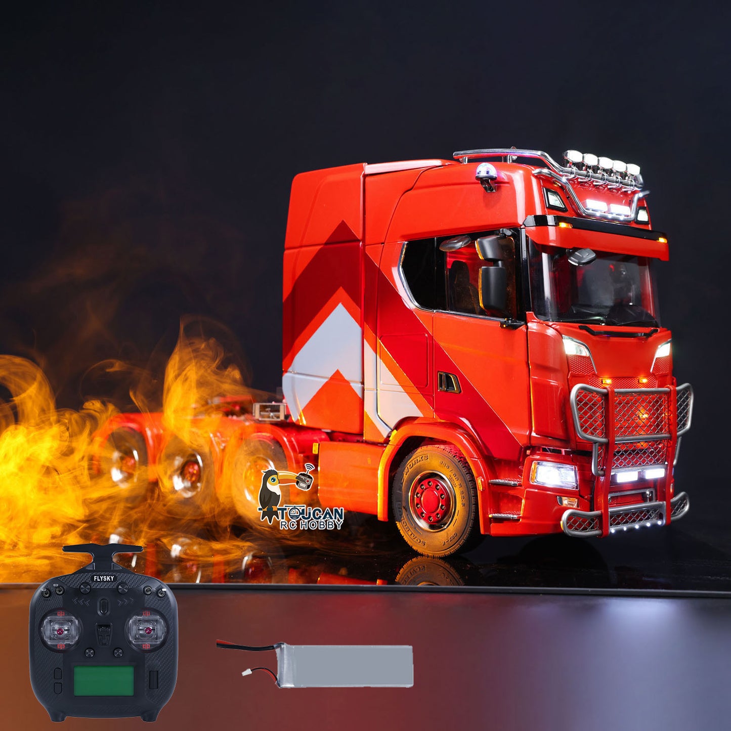ScaleC 8x8 Heavy‑Duty RC Semi Truck Equipped with Modou 770 Body Shell
