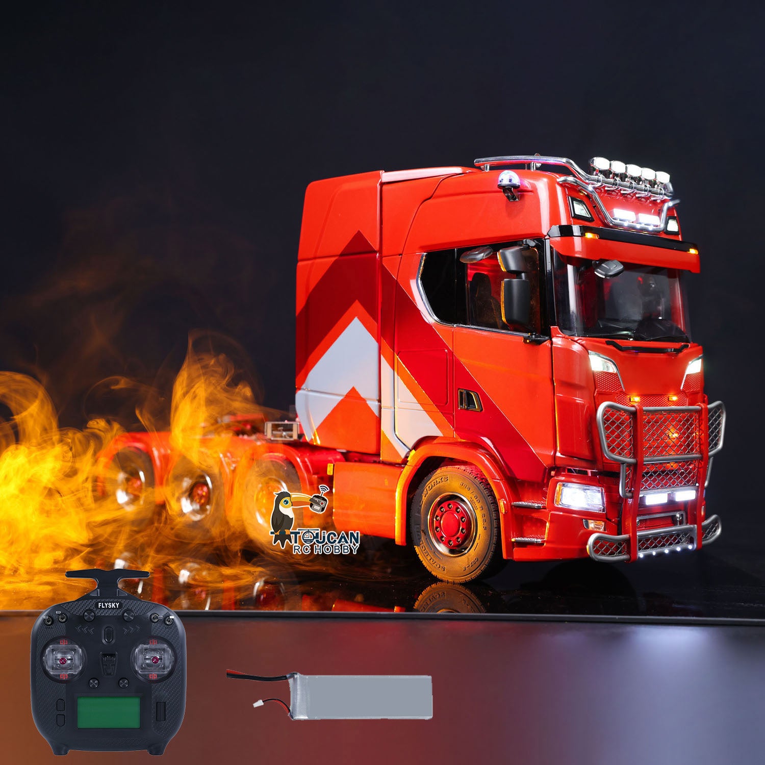ScaleC 8x8 Heavy‑Duty RC Semi Truck Equipped with Modou 770 Body Shell
