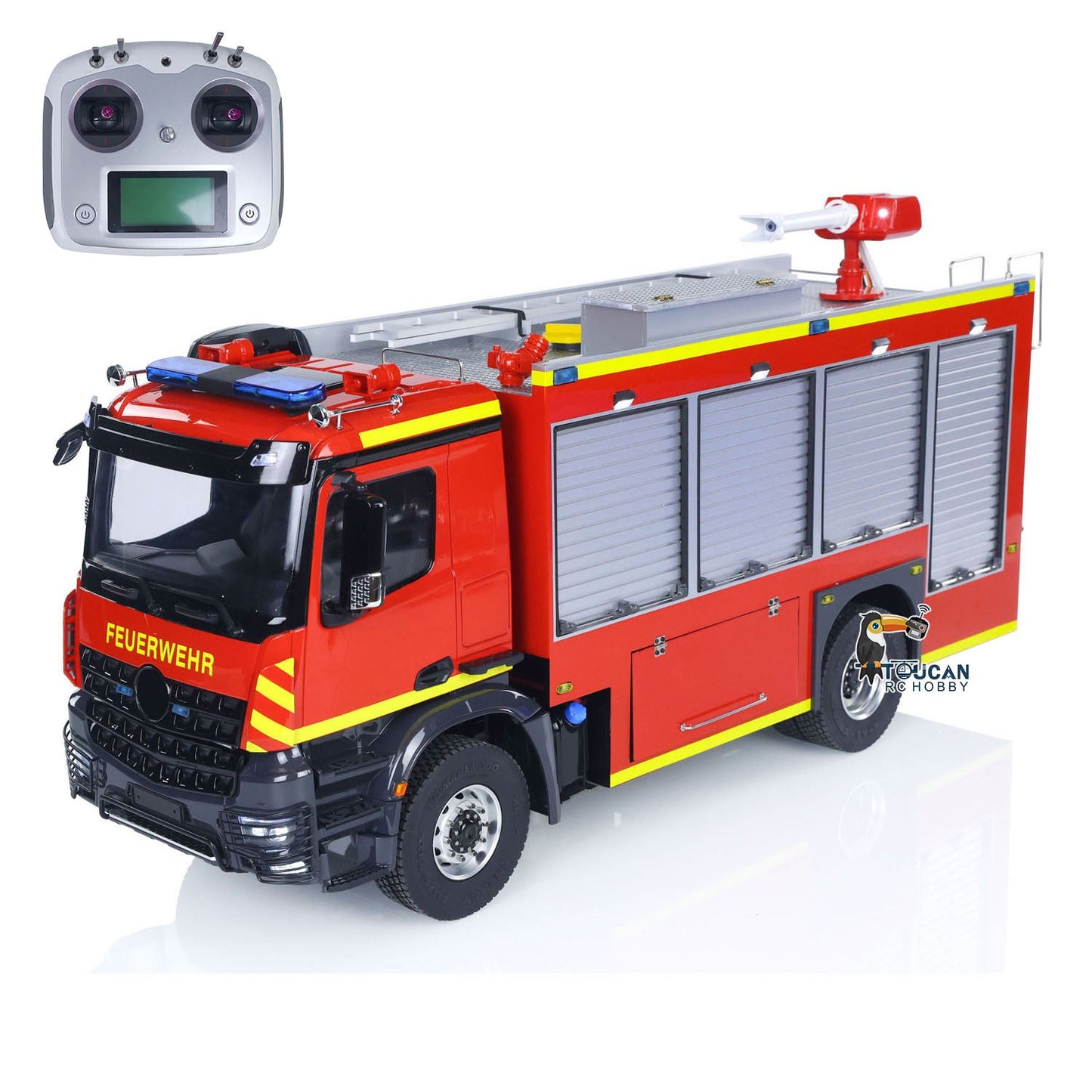 1/14 4x4 PS0015 German‑version RC fire engine, functional water spray, pre‑painted finished model
