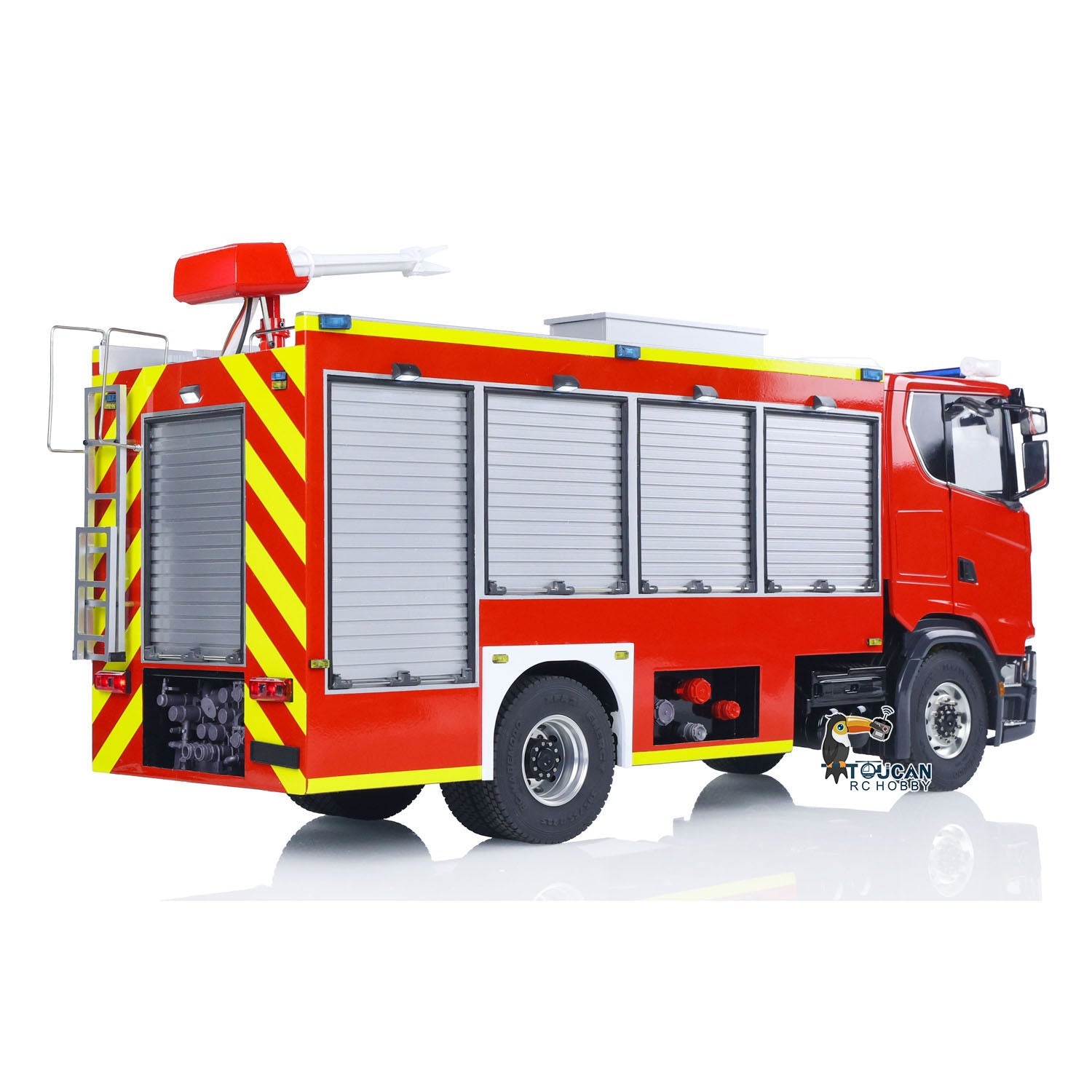 1/14 PS0015 RC fire engine, sound‑light system, I6S radio control, semi‑metal chassis
