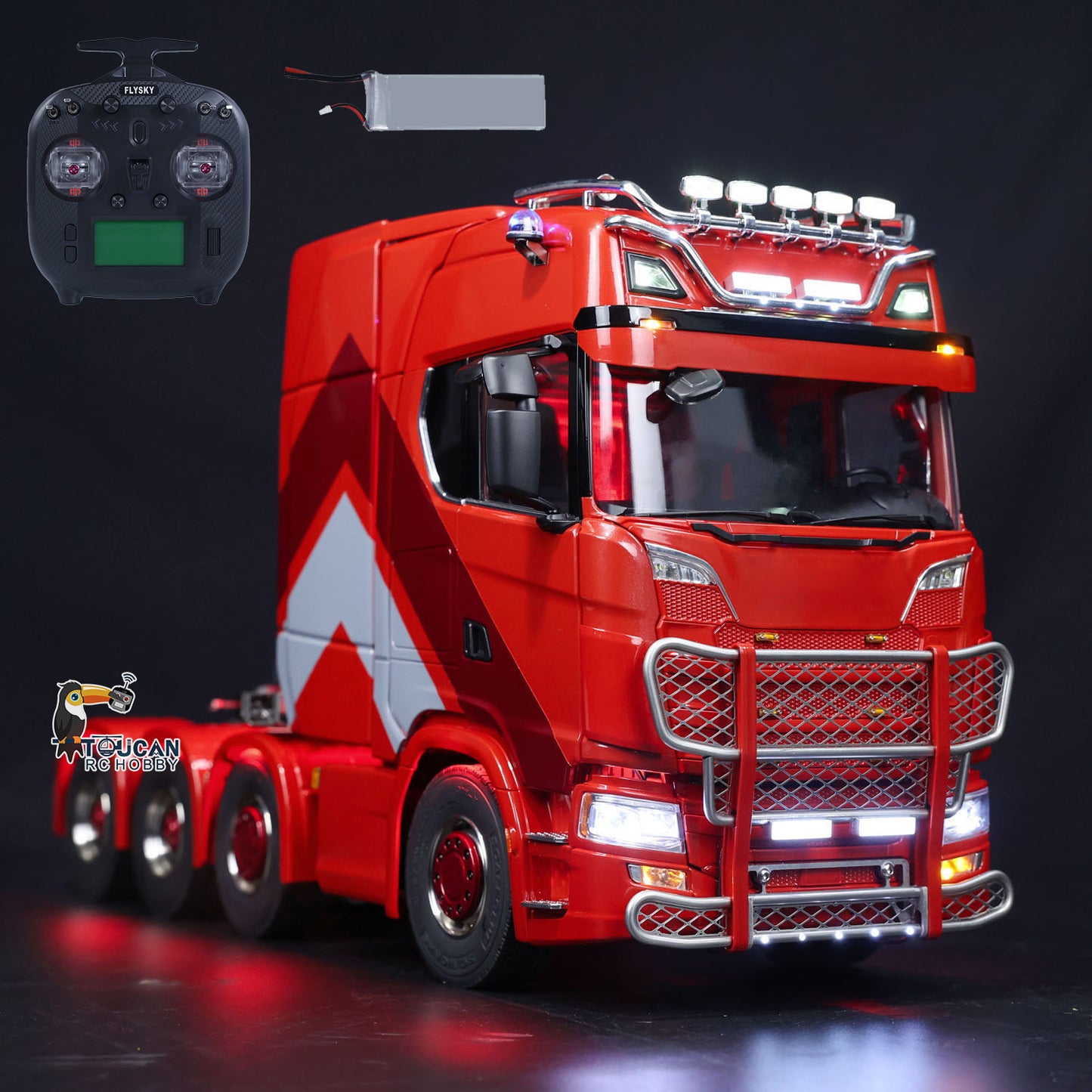 RC Tractor Truck with Cab Suspension System for Shock Absorption