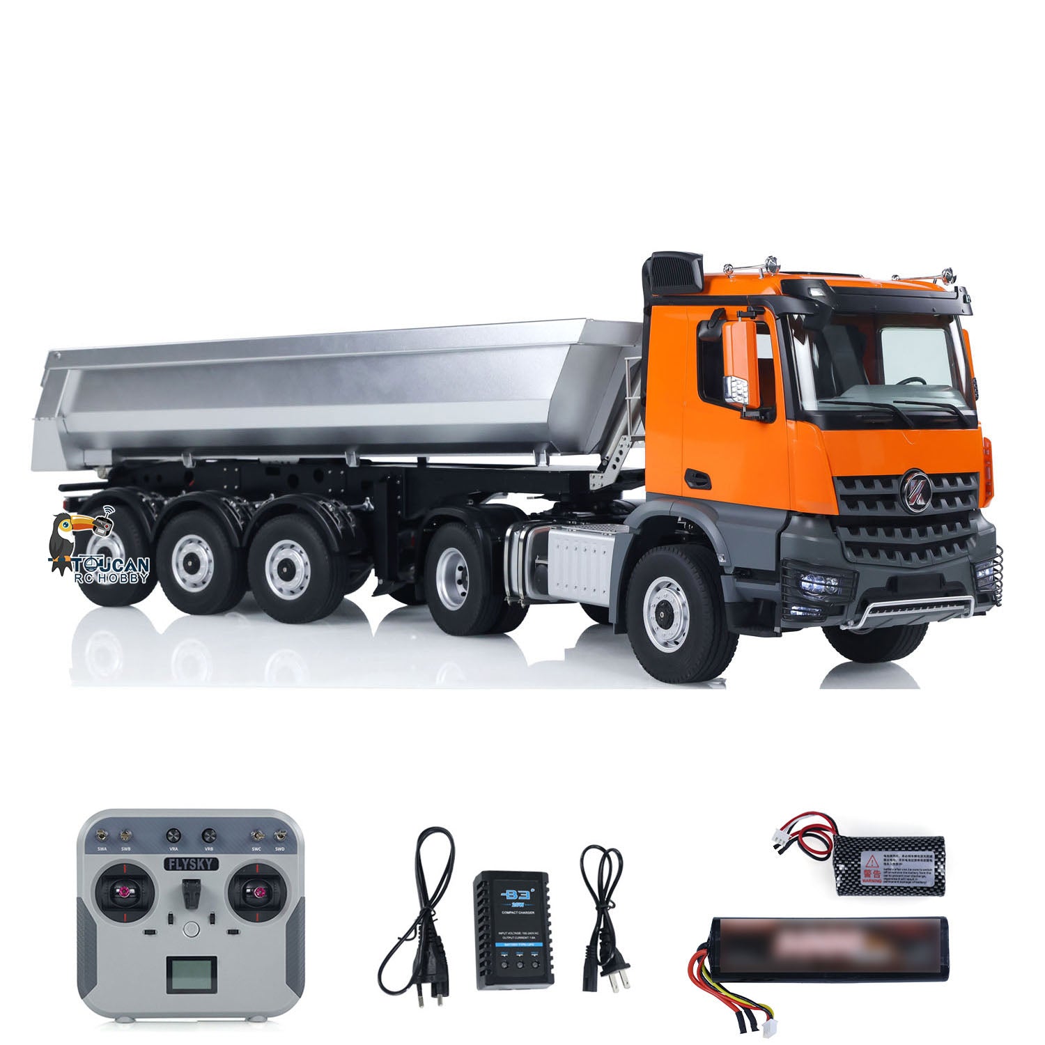 KABO 5801 RC Truck With Tri Axle Screw Dump Trailer
