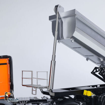 Orange RC Tractor And Tri Axle Screw Dump Trailer
