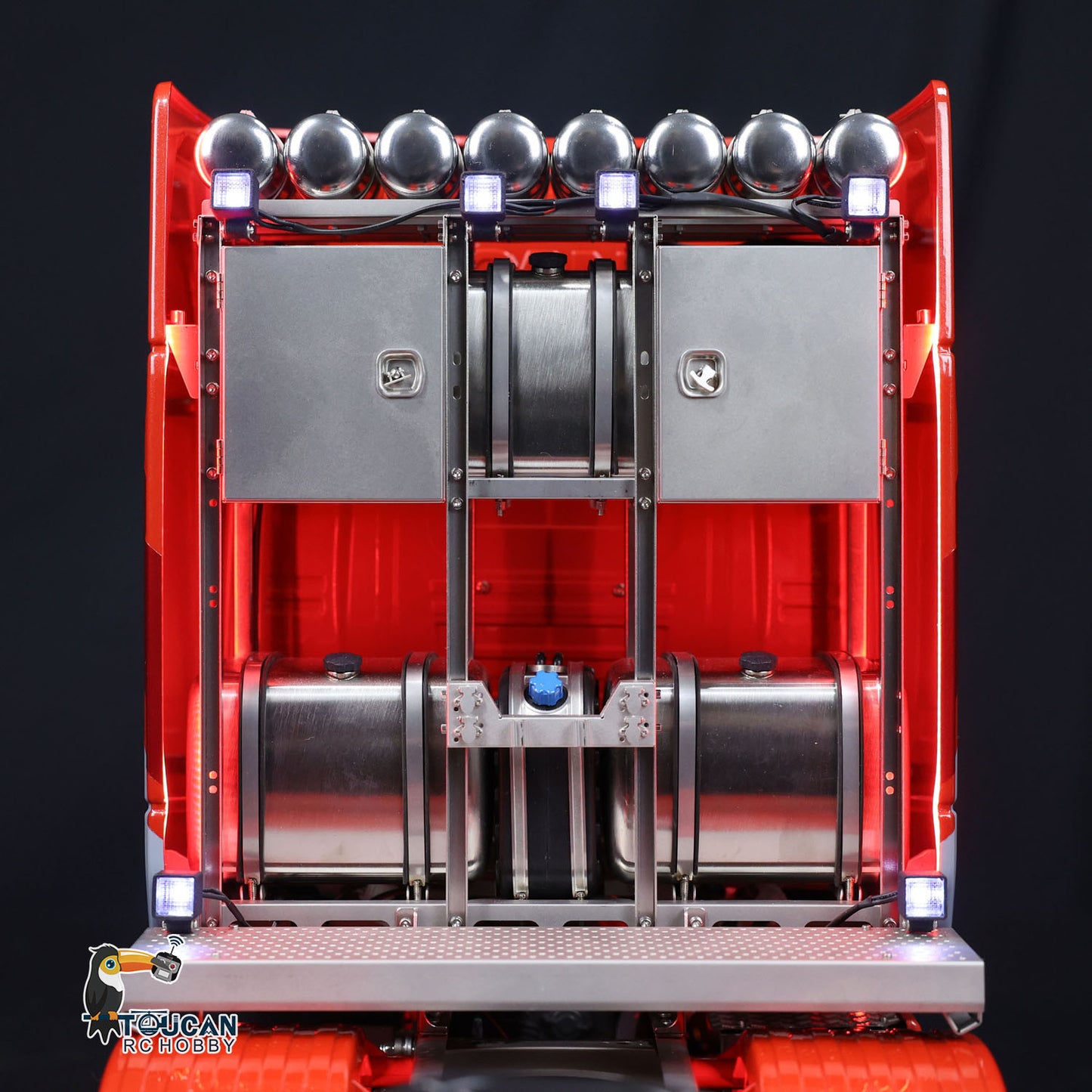 Gloss Clear Coated 8x8 Metal Chassis RC Truck Ready‑to‑Run Model
