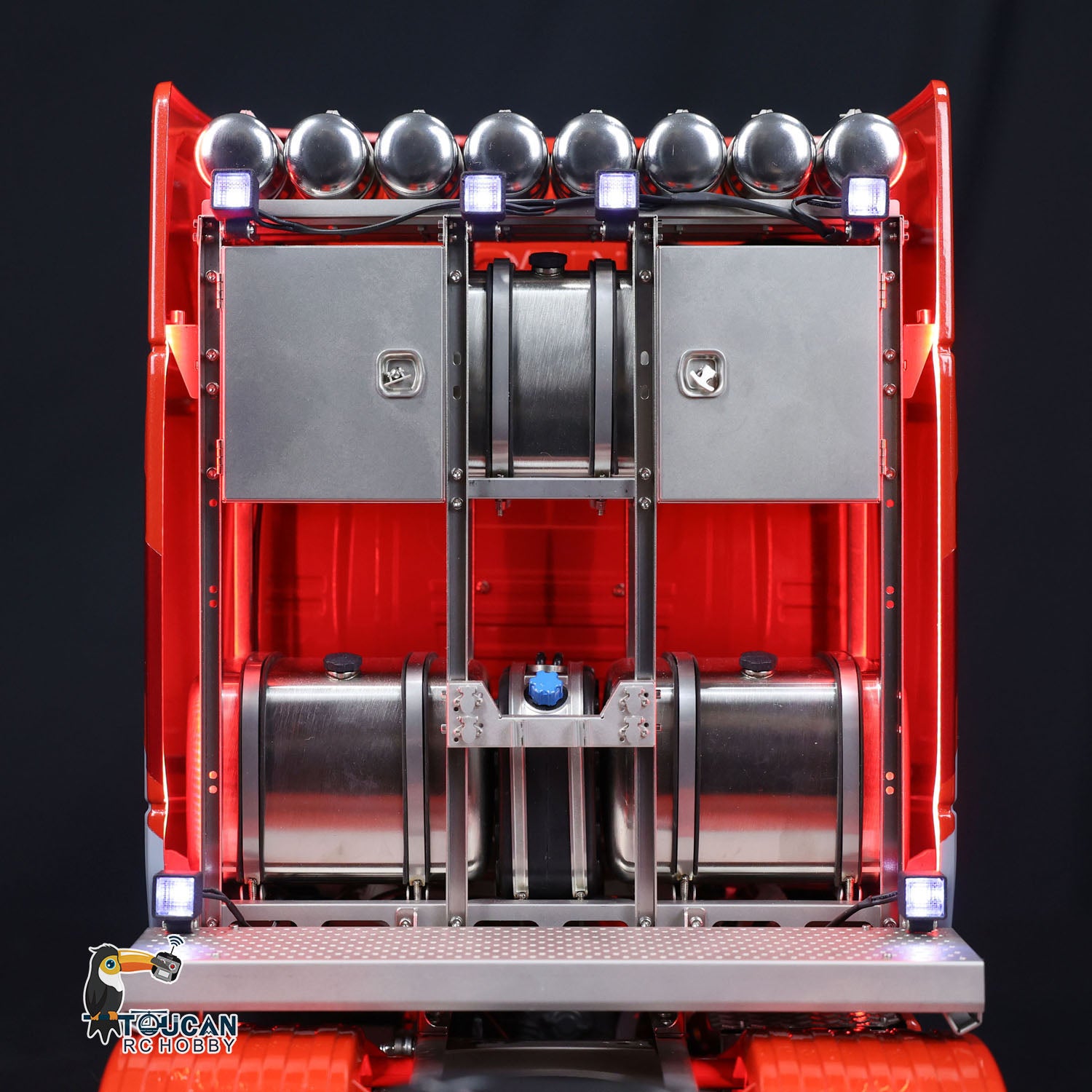 Gloss Clear Coated 8x8 Metal Chassis RC Truck Ready‑to‑Run Model
