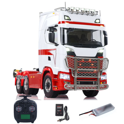 Fully built 1/14 Scania 770S 6x6 RC semi truck, pre-painted body, complete lighting sound smoke effects, ST8 radio control set