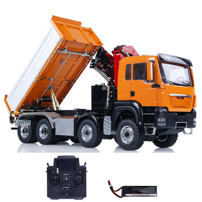 RC tipper truck equipped with strip warning light group sound module motor ESC and servo
