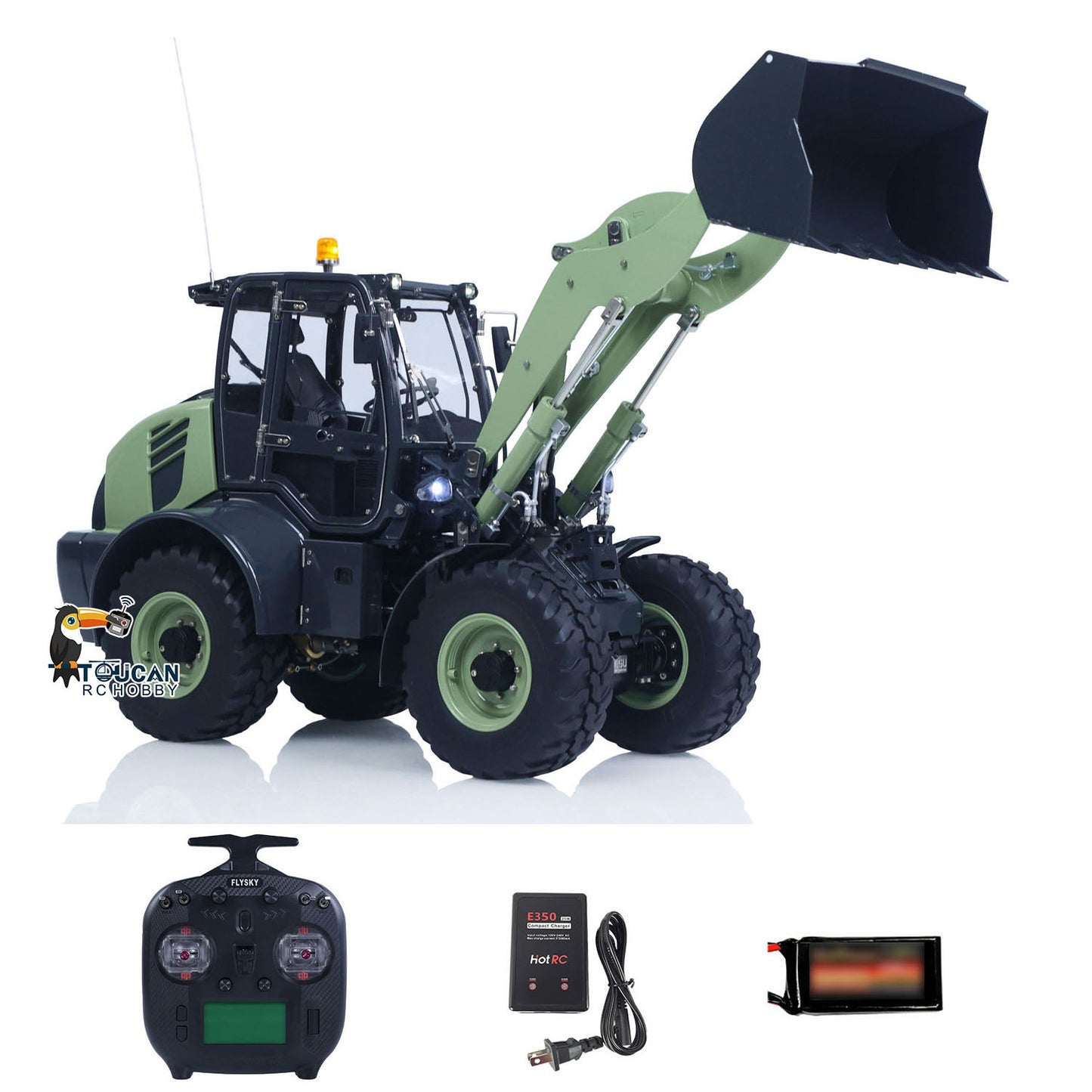 RC hydraulic loader equipped with manual quick release and differential lock
