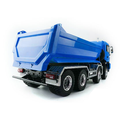 LESU 1/14 8x8 Metal Hydraulic RC Dump Truck Tipper 2 Speed Transmission Axles With Differential Lock FlySky I6S Remote Controller Sound Light System