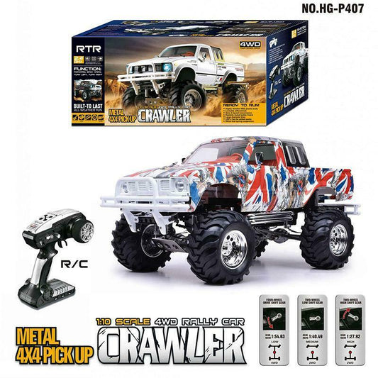HG RC Pickup Truck RTR Rally Car 4*4 Off-Road Rock Crawler P407 1/10 w/ Painting Motor Battery Wheels Cabin Outdoor Toy for Boy