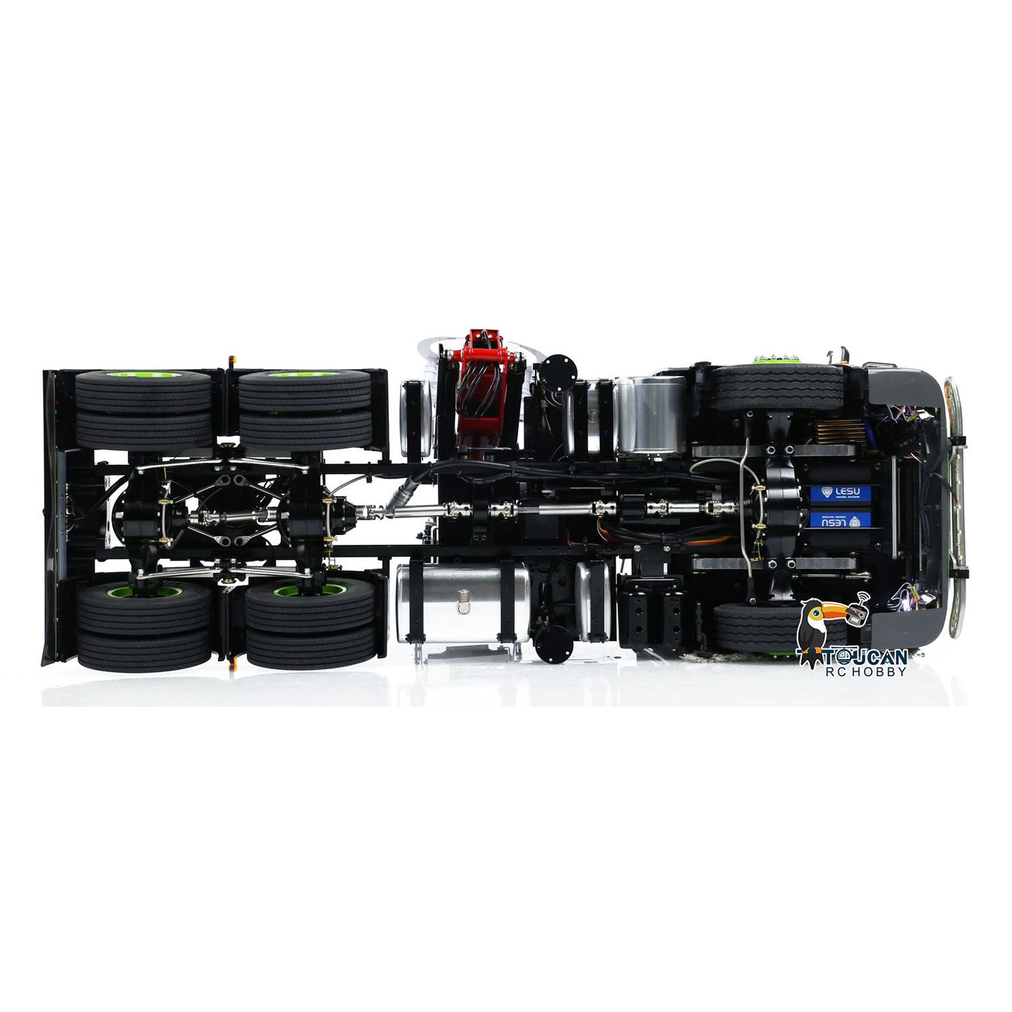 6x6 metal chassis RC tractor integrated with light sound and smoke simulation system

