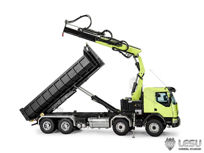 Pre-order New Product!  LESU 1/14 Metal RC Hydraulic Crane Dump Truck 4Axles Dumper Simulation Vehicle Model Electric Car