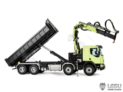 Pre-order New Product!  LESU 1/14 Metal RC Hydraulic Crane Dump Truck 4Axles Dumper Simulation Vehicle Model Electric Car
