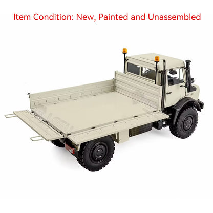 LESU U4023 1/14 Metal RC Off Road Vehicle Kit Non-Hydraulic All Terrain Light Truck Detachable Steel Cargo Bed 3 Speed Transmission Differential Locks Light Sound System for Hobby Collectors