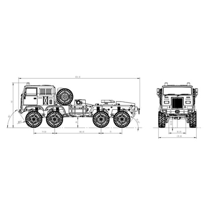 In Stock 1/18 Remote Control Military Truck 8X8 All Wheel Steering Electric RC Off Road Vehicle Model 2Speed Gearbox RTR Metal Chassis