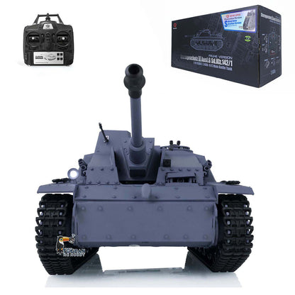 2.4G Henglong 1/16 Radio Control Tank 7.0 3868 Plastic German Stug III RTR RC Tank w/ Engine Sound Smoking Gearbox Gift for