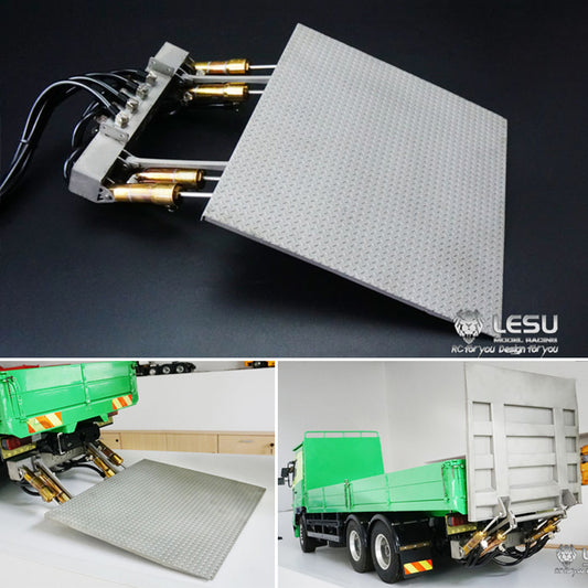 LESU Metal Hydraulic Tail Plate Lifting Board Wagon Accessory for Radio Controlled Truck 1/14 TAMIIYA RC Cars Model Vehicles