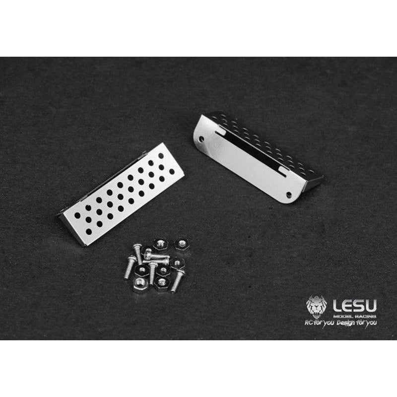 LESU Stainless Steel Cabin Metal Side Step Pedal for RC 1/14 TGS Hydraulic Dumper Tractor Truck Remote Control Tipper Model Car