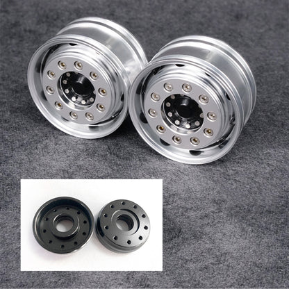 LESU Front Wheel Bearing Hub Rubber Tires Accessory Part for 1/14 DIY TAMIYA Remote Control Tractor Truck Trailer Cars Model