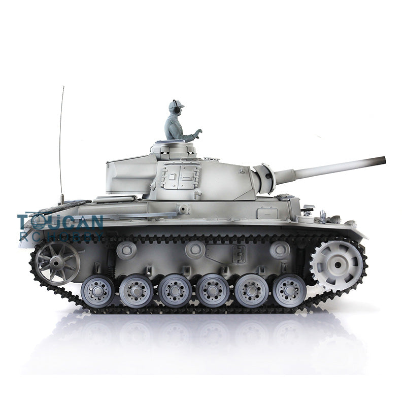 Henglong 1/16 RTR RC Tank 3848 7.0 Customized Panzer III L w/ 360Degrees Rotating Turret FPV Metal Tracks Road Wheels Smoking Gearbox