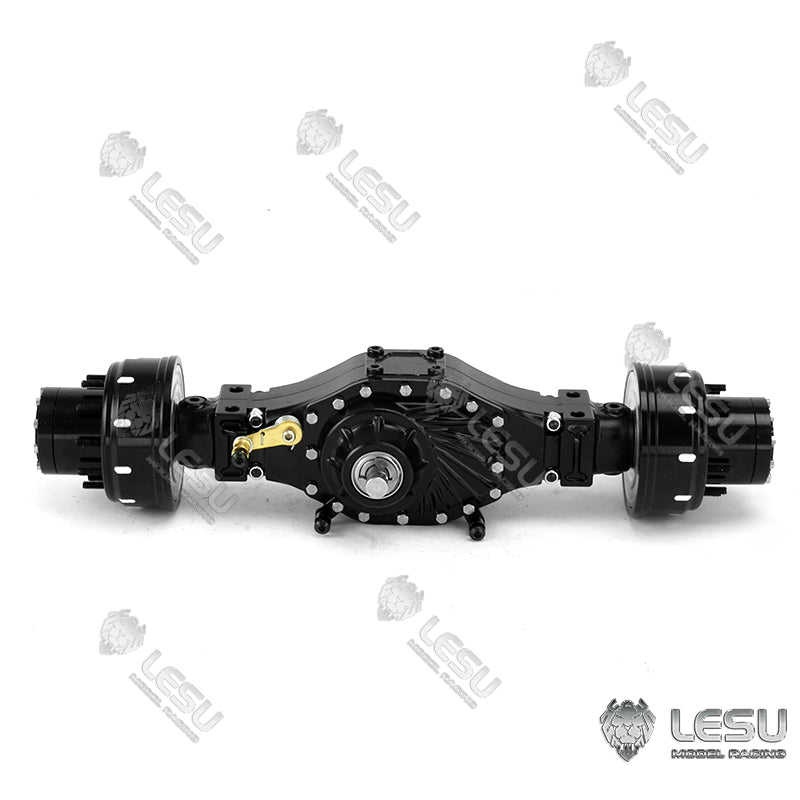LESU Metal 4*4 6*6 8*8 Front Rear Wheel Reduction Differential Axle Hub Rubber Tires Parts for 1/14 RC Tractor Truck TAMIYA Dumper
