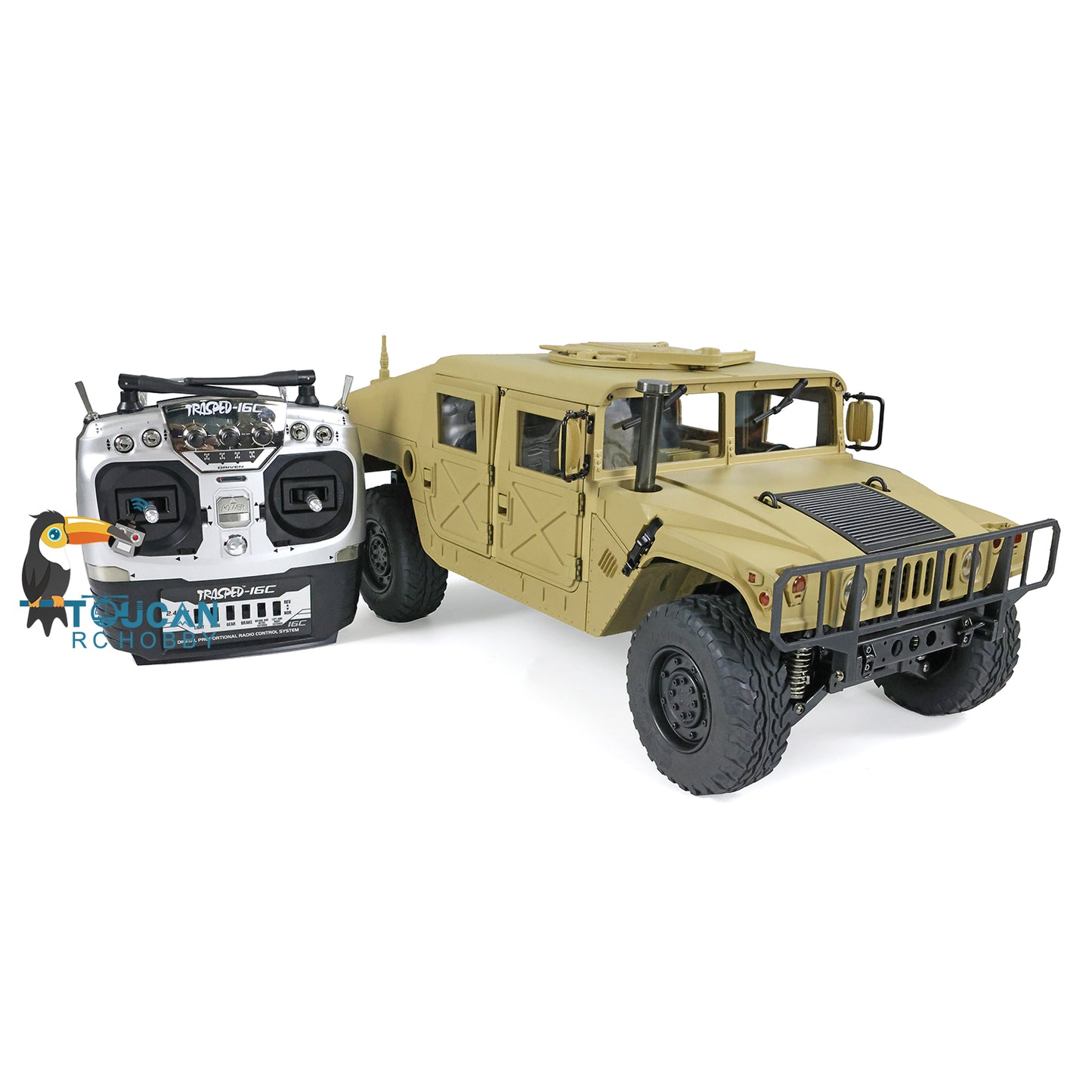 HG 1/10 RC Truck 4*4 U.S. Military Vehicle P408 Racing Car w/ Radio System Gearbox Remote Control Model Birthday Gift for Boys