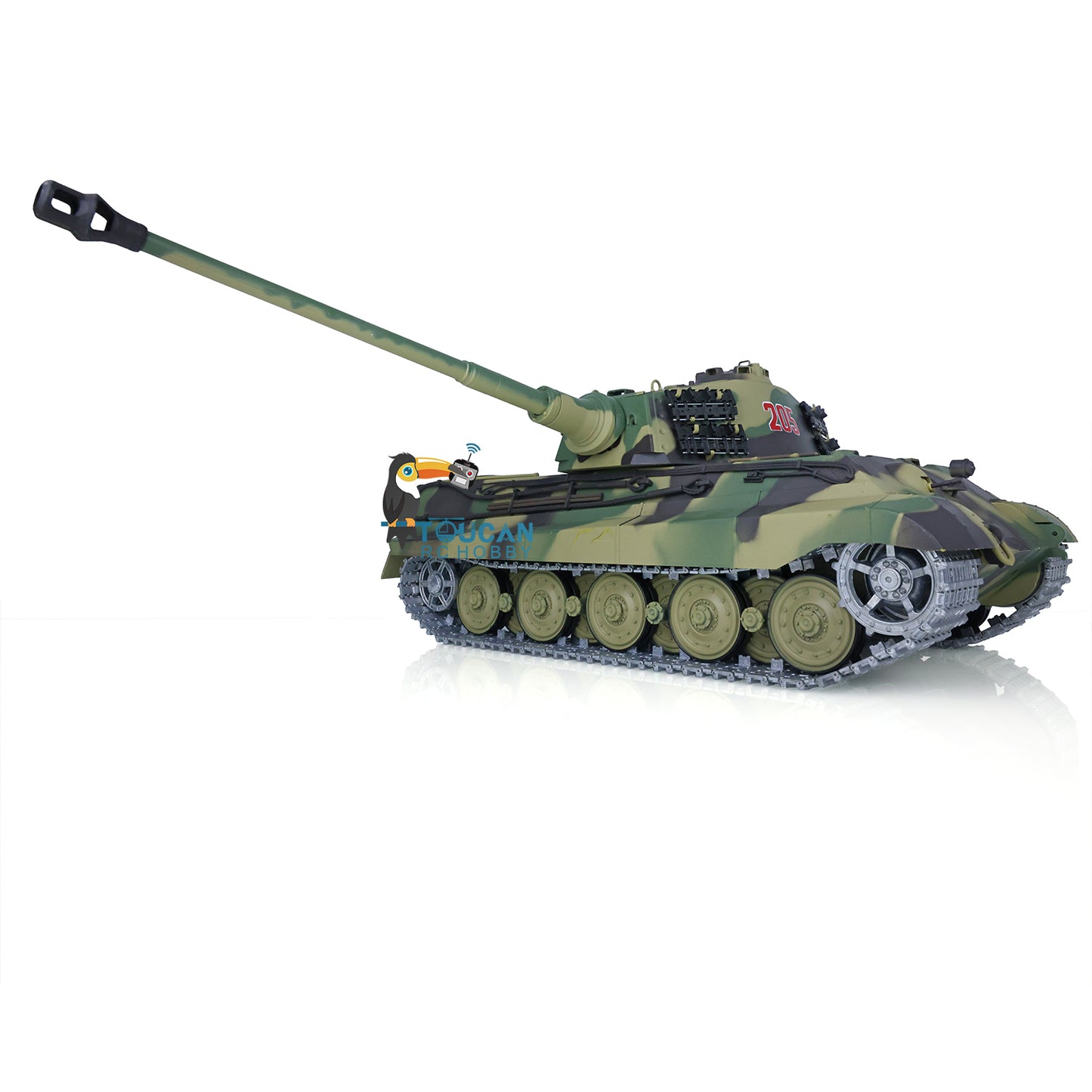 US Stock 2.4Ghz Henglong 1:16 7.0 German King Tiger RTR RC Tank 3888A Model Metal Tracks 340 Degree Turret Steel Driving Gearbox