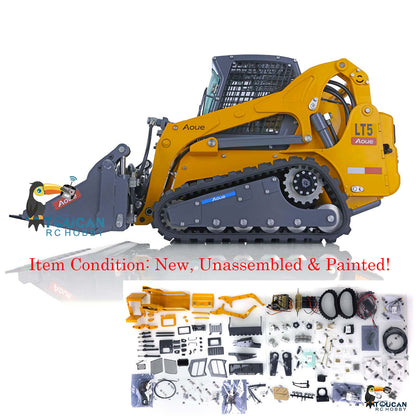 IN STOCK LESU 1/14 RC Metal Aoue LT5 Hydraulic Skid-Steer Loader Radio Controlled Painted Tracked Model W/ Sound Light System Pump
