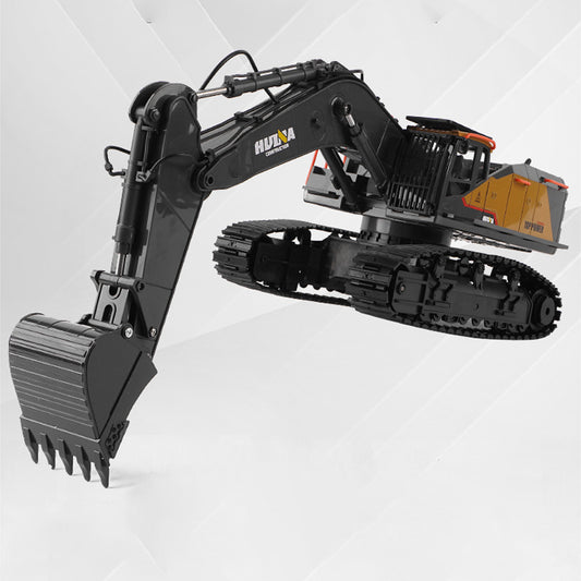 HUINA Toy 1/14 RC Tracked Excavator Car Ready To Run 592 Model Assembled Painted Gifts 2.4Ghz Radio Light Sound Tracks Battery