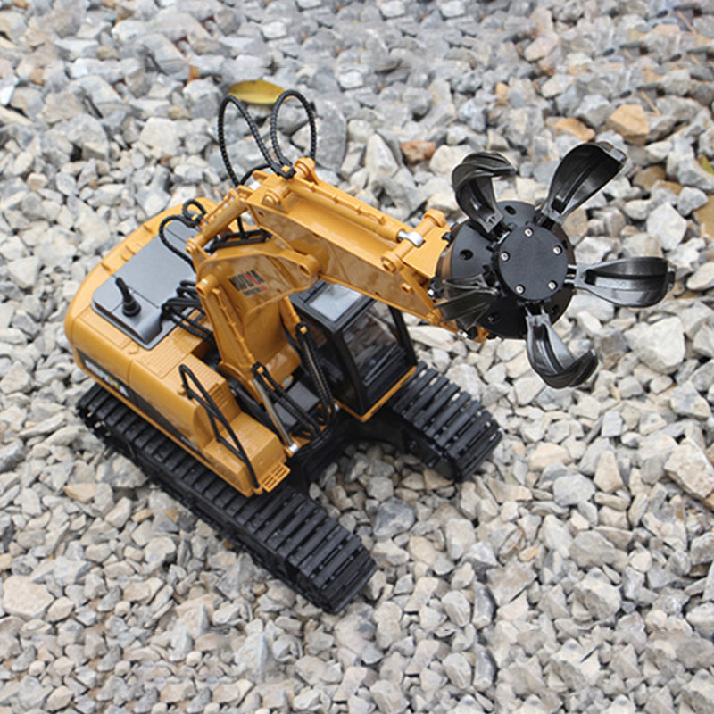 HUINA 571 Toy 1/14 RC Excavator Ready-To-Go 16CH BallGrabber Car 2.4G Radio Controlled Truck Light Sound Music Battery Rotating