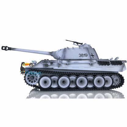 Henglong 1/16 7.0 RC Tank Panther 3819 w/ FPV 360Degrees Rotating Turret  Metal Tracks Road Wheels Steel Gearbox Engine Sound Smoking