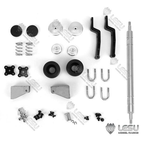 US Stock LESU 1/14 Metal Spare Part Air Pneumatic Suspension W/ Axle for Radio Controlled Hydraulic Trailer Truck TAMIYA Car Model