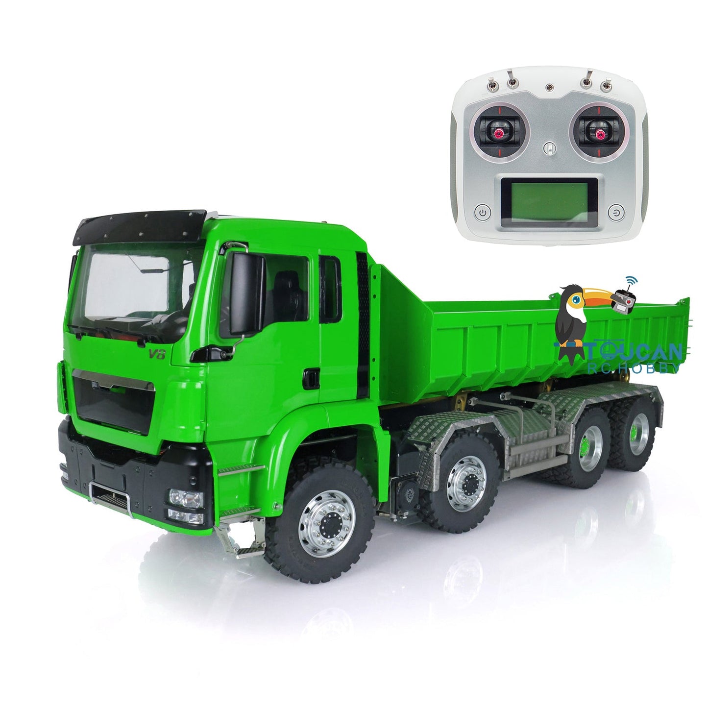 LESU 1/14 TGS 8*8 Hydraulic Dumper Truck 1/2 Transfer Case ESC Motor 3T Sound LED Light Lock Differential Steering Servo