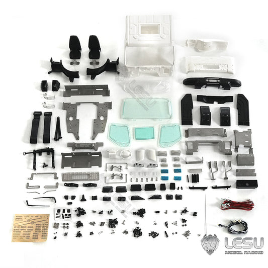 Plastic Cabin Shell Cabin KIT With Light Hinge Head Beam Buckle for DIY 1/14 LESU VM RC Tractor Truck Remote Control Car
