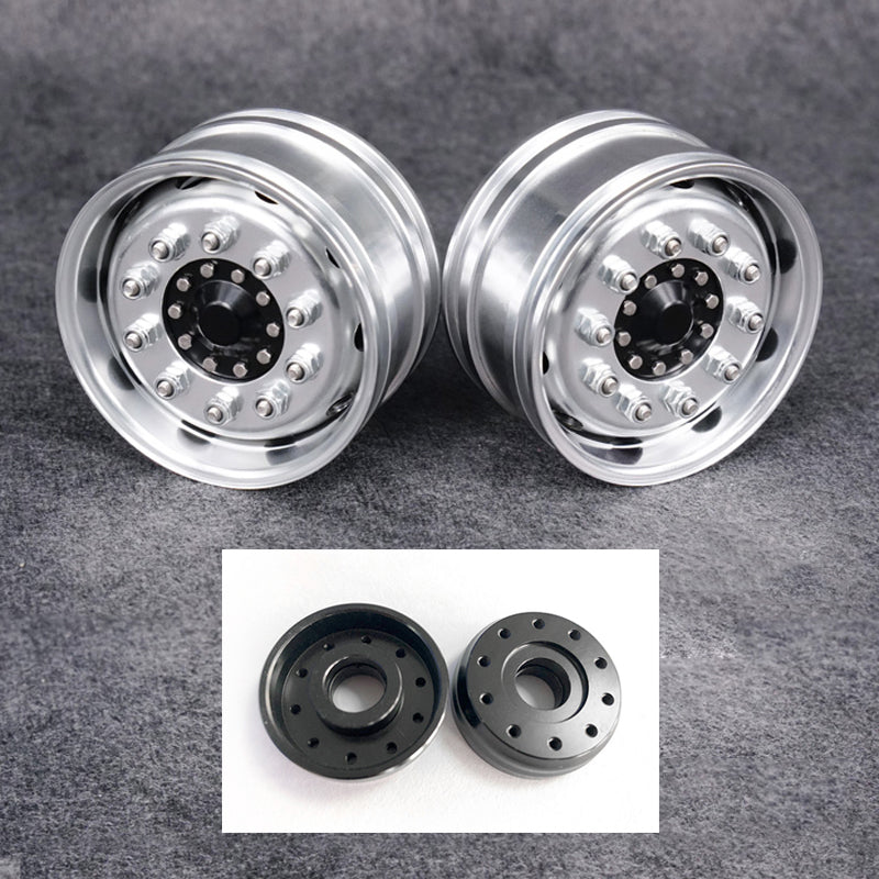 LESU Front Wheel Bearing Hub Rubber Tires Accessory Part for 1/14 DIY TAMIYA Remote Control Tractor Truck Trailer Cars Model