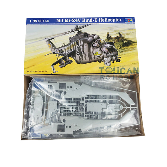 US STOCK Trumpeter 05103 1/35 Mil Mi-24V Hind-E Helicopter Plastic DIY Kit Static Model Gifts Display Collection Military Model
