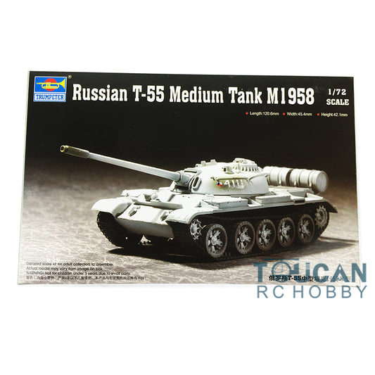 US STOCK Trumpeter 07282 1/72 Russian T-55 Medium Tank Model M1958Armored Car Kit Plastic