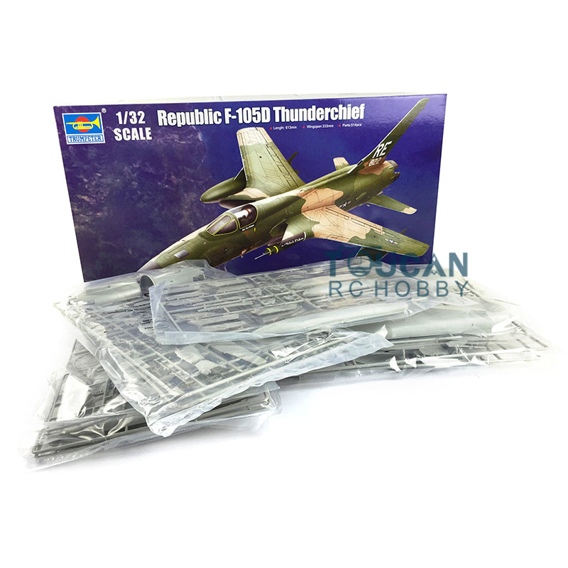 US Stock Trumpeter 02201 1/32 US Plane Aircraft Jet Kit F-105D Thunderchief Fighter Model Gift Boys Girls Fast Shipping Display