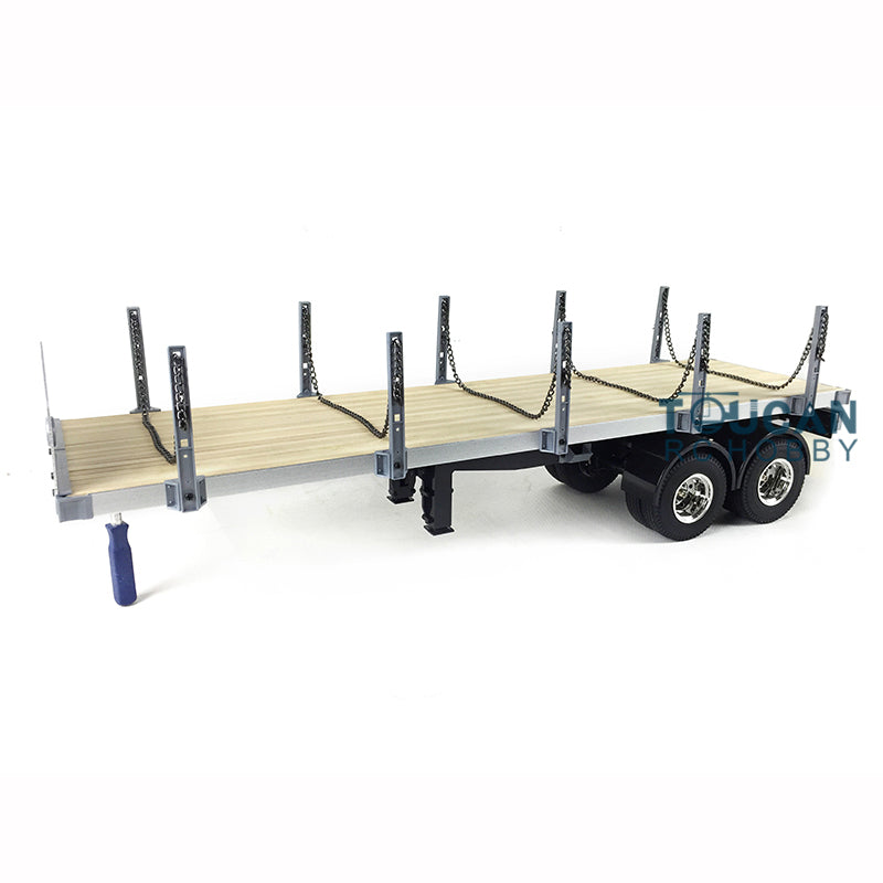 US Stock 1:14 Scale Hercules 2Axle RC Tractor Flatbed Semi Trailer Truck for DIY TAMIYA Remote Control Model