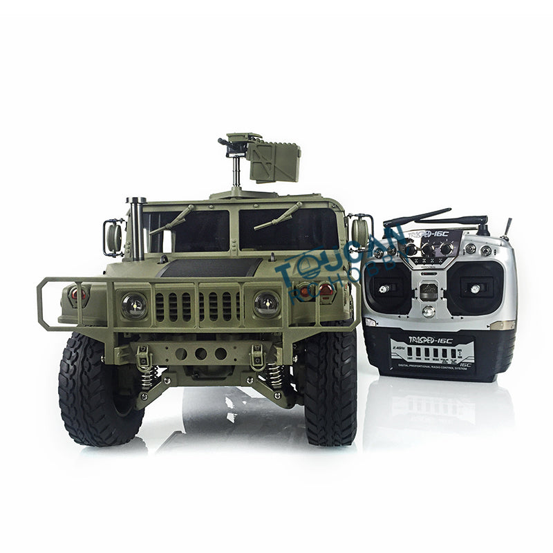 HG 1/10 RC Truck 4*4 U.S. Military Vehicle P408 Racing Car w/ Radio System Gearbox Remote Control Model Birthday Gift for Boys