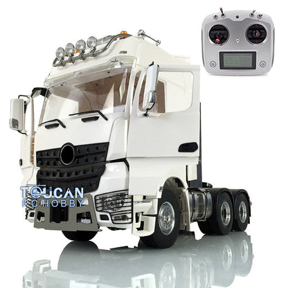 1/14 LESU 6*6 RC Metal Chassis Tractor Truck DIY Cabin Model W/ Sound Light ESC Motor Servo Toolbox Pedal Roof Light Air Condition