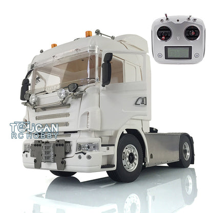 LESU 1/14 Scale Metal 4*4 Chassis Cabin Remote Controlled Tractor Truck Hook Light Motor Sound & Battery & Radio System & Charger
