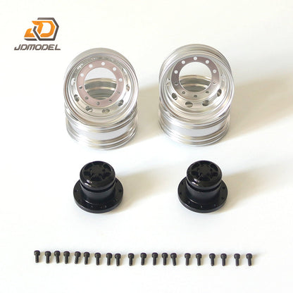 JDMODEL Rear Wheel Metal Hubs Universal Spare Parts for Building Customized LESU Dump Tractor Truck Cars 1/14 for Tamiya RC Model
