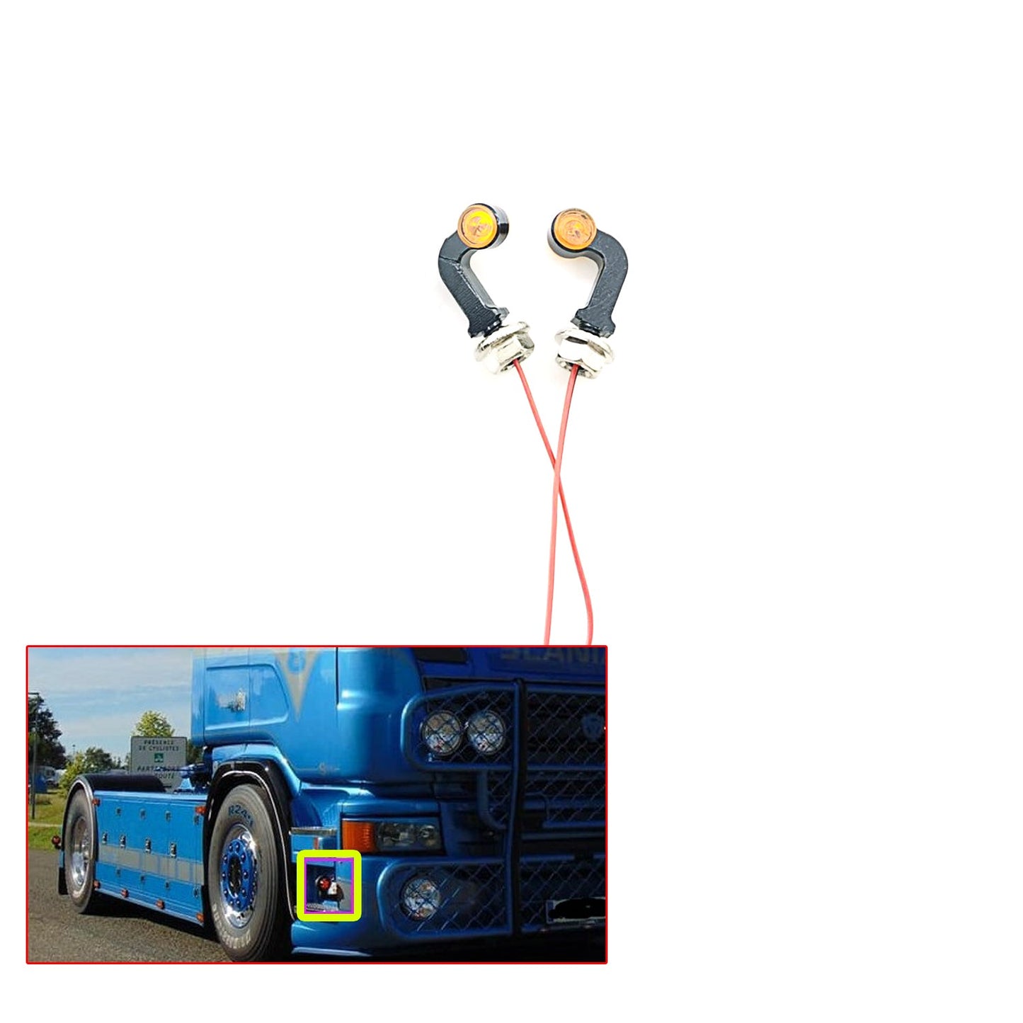 Degree Led Light Position Left Right Lamp for DIY Upgrade Tamiye 1/14 RC Tractor Truck Car 56360 LESU Trucks