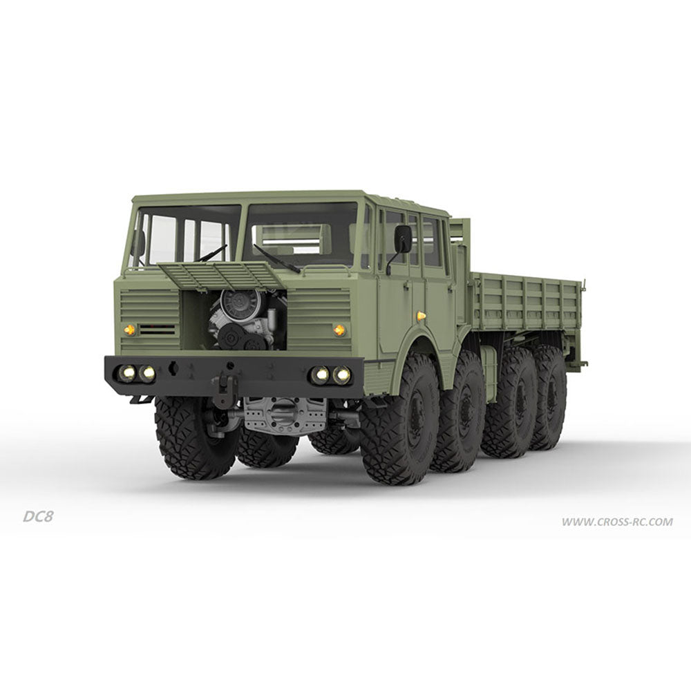 CROSSRC DC8 8X8 1/12 Electric Remote Control Off-road Unpainted Unassembly Military Truck Crawler Two-speed Transmission KIT Car