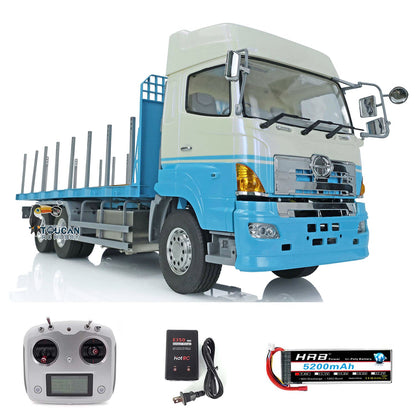 LESU 6*4 RC Flatbed Lorry Trailer Tractor Truck KIT or RTR Model Motor for 1/14 HINOL 700 Remote Control Tractor Truck Car DIY