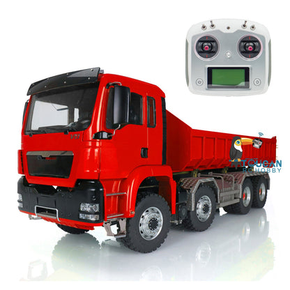 IN STOCK LESU 1/14 Painted Scale TGS 8*8 Dumper Truck Remote Controlled Hydraulic Motor ESC Lock Differential Steering Servo 3T Sound