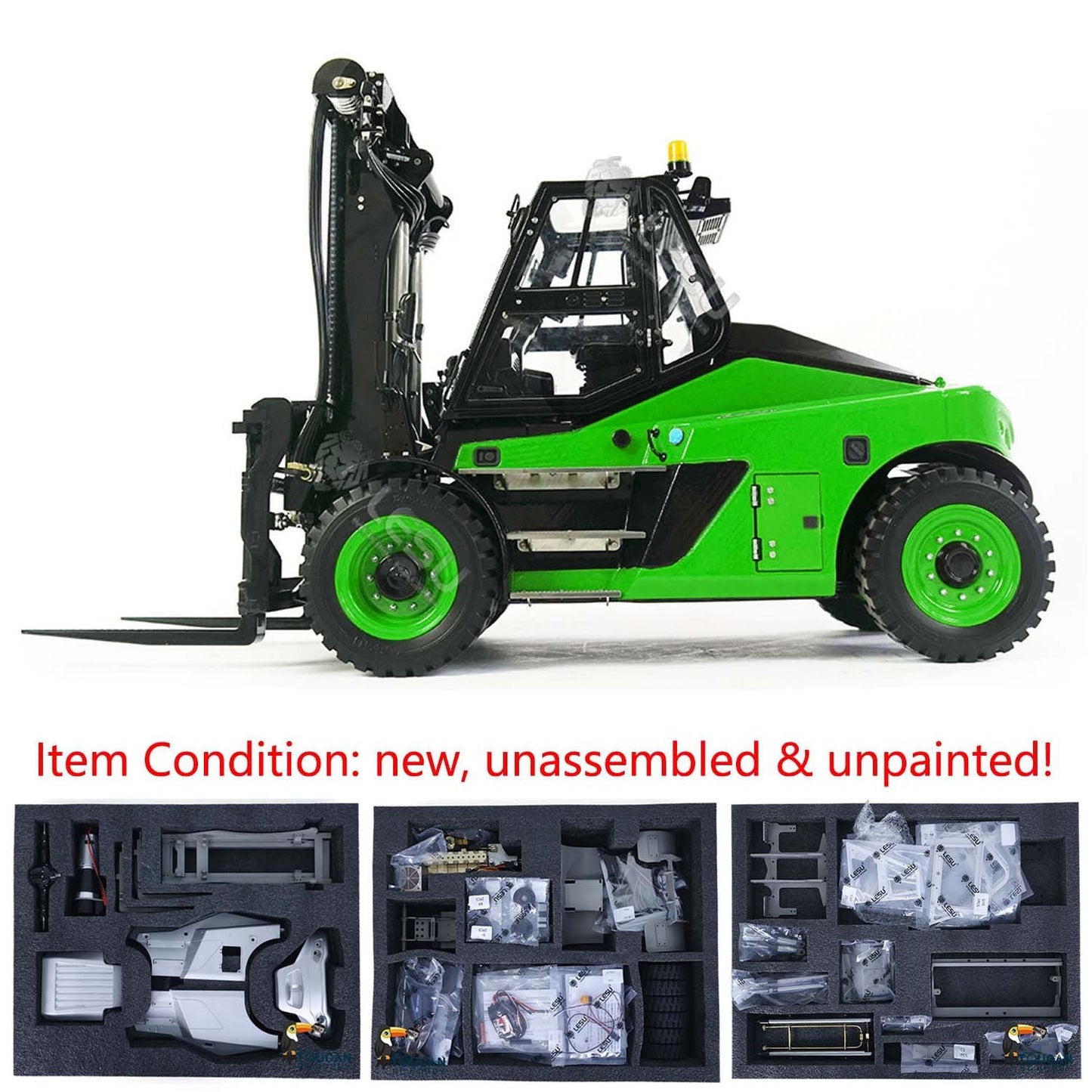 IN STOCK LESU 1/14 Metal RC Hydraulic forklift Remote Control Painted Model Aoue-LD160S ESC Motor Servo 6CH Reversing Valve