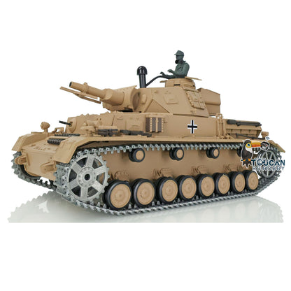 US Stock Henglong 1/16 TK7.0 Receiver Upgraded German Panzer IV F RTR RC Tank 3858 Metal Tracks Remote Control Metal Driving Gearbox